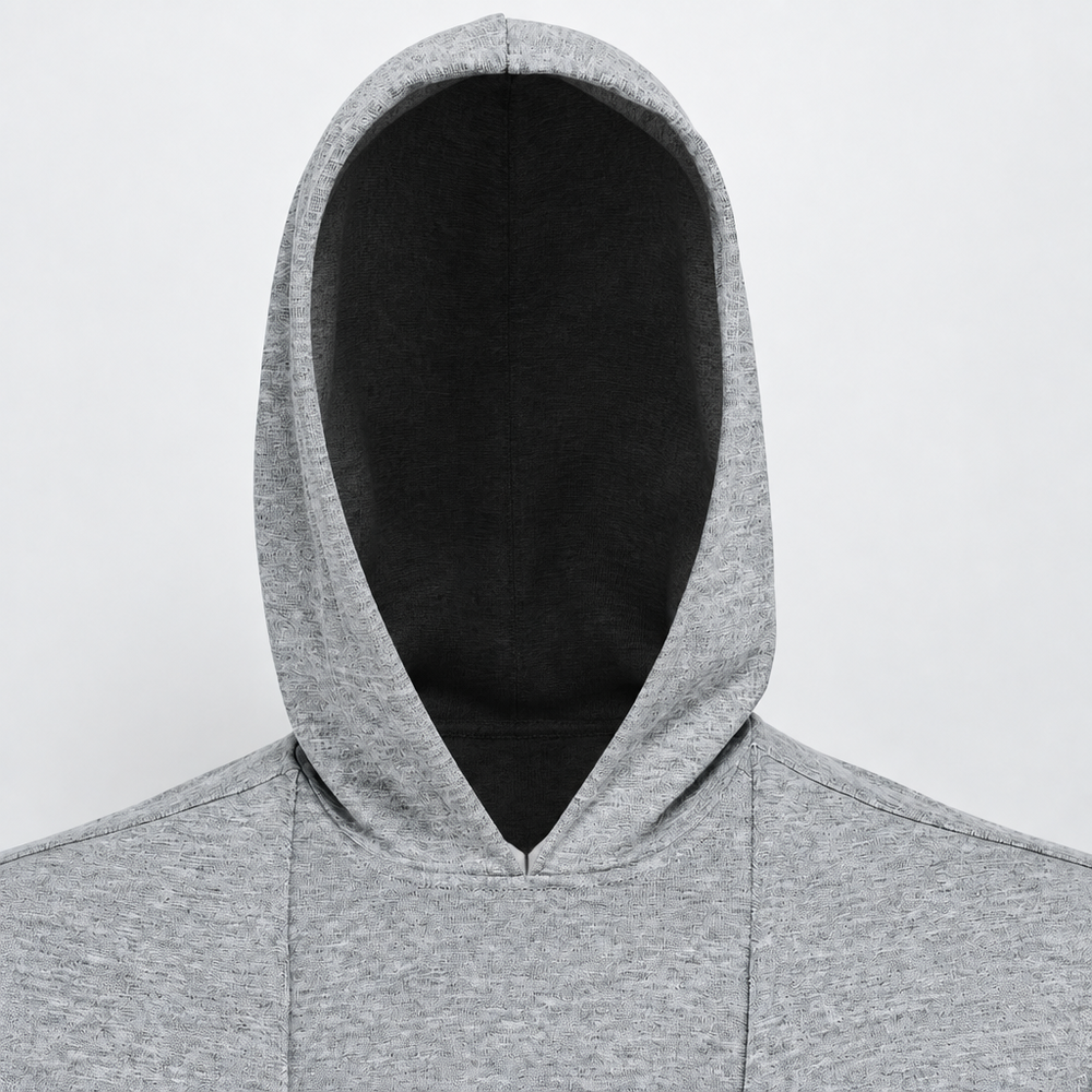 Heren hoodie met babybuidel van katoen – capuchon, lange mouwen, ruimvallend | draagtrui voor papa