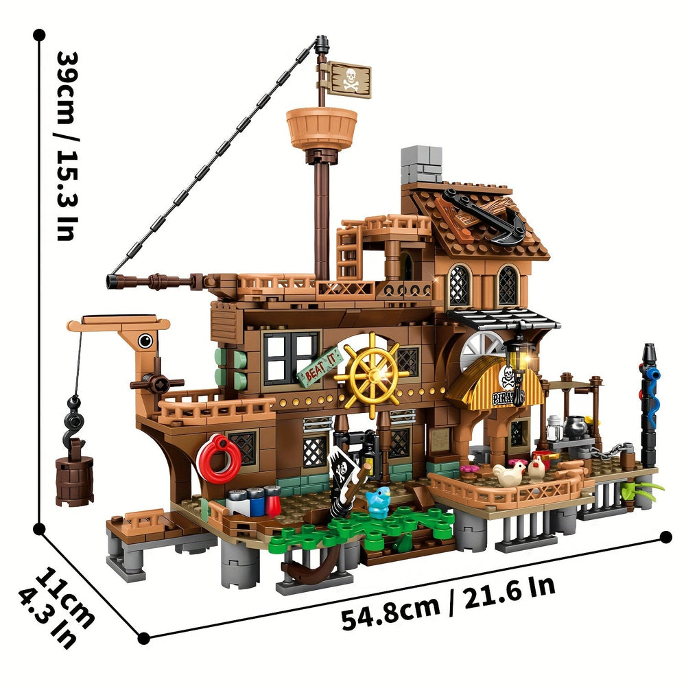 Piraten Bouw- en Speelset voor Kinderen – HarborRaid Adventure Dock Piratenhaven 6+