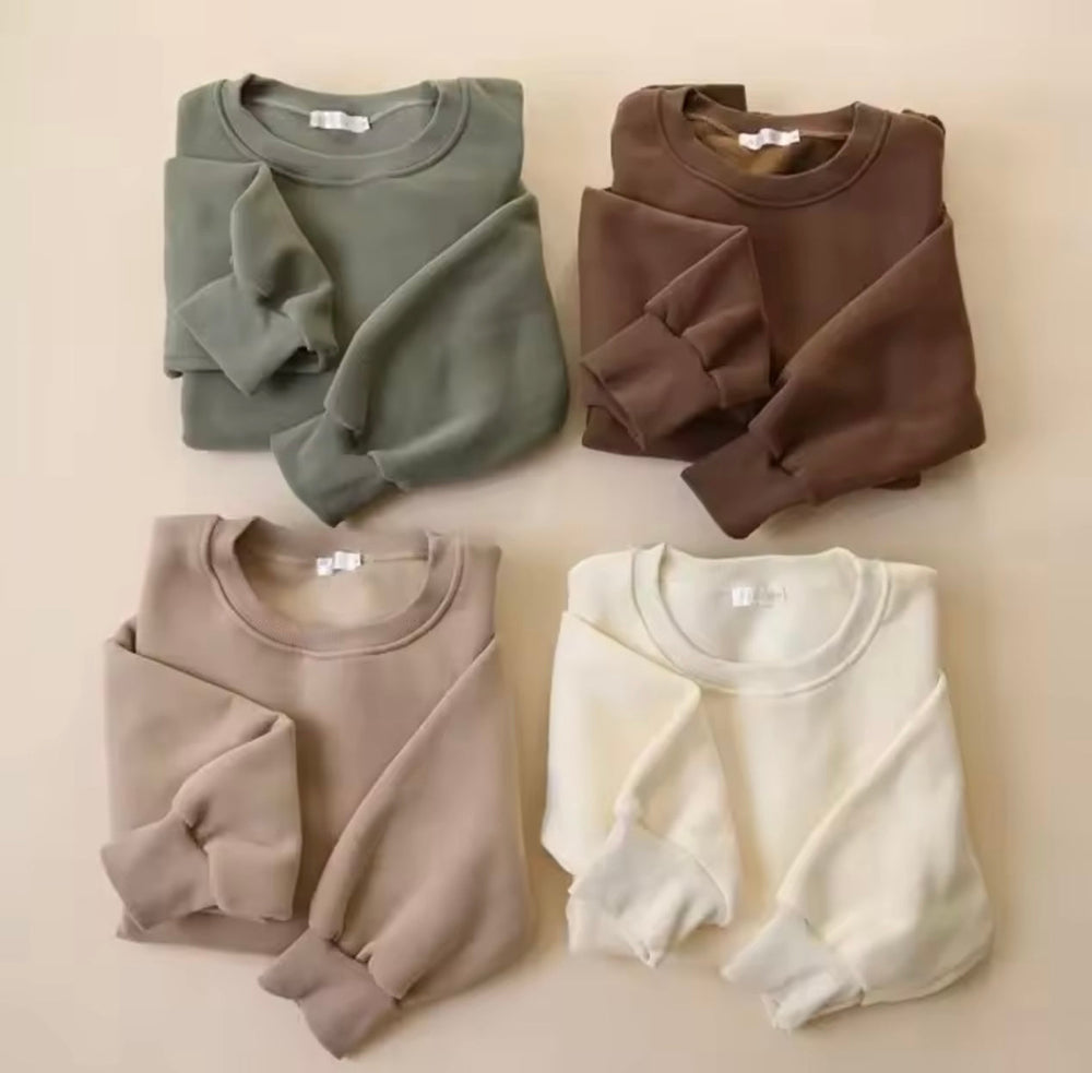 Joggingpak Kinderen - Baby Peuter Kleuter Kinderen, Crème/Beige/Bruin/Groen, Katoen, Maat 0-7 Jaar
