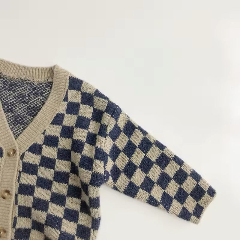 Zomerse Gebreide Short Set voor Baby & Peuter – Blauw/Beige, Zachte Katoen, Maat 0-7 Jaar