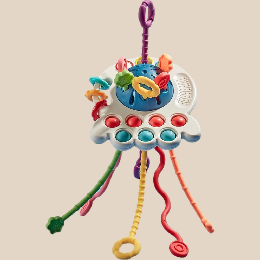 Sensorisch Baby Speelgoed – Octopus met Trekkoorden & Muziek