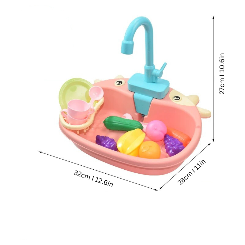 MiniWash Speelspoelbak met Stromend Water – Educatief Keukenspeelgoed voor Kinderen (3-6 jaar)