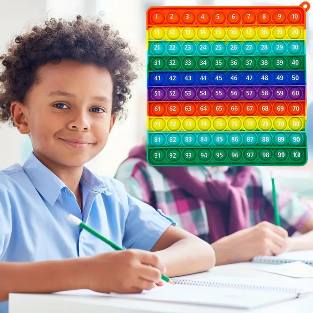 CijferPop 100 – Educatief Regenboog PopSpeelgoed voor Kleuters | Leer Spelenderwijs Tellen & Rekenen