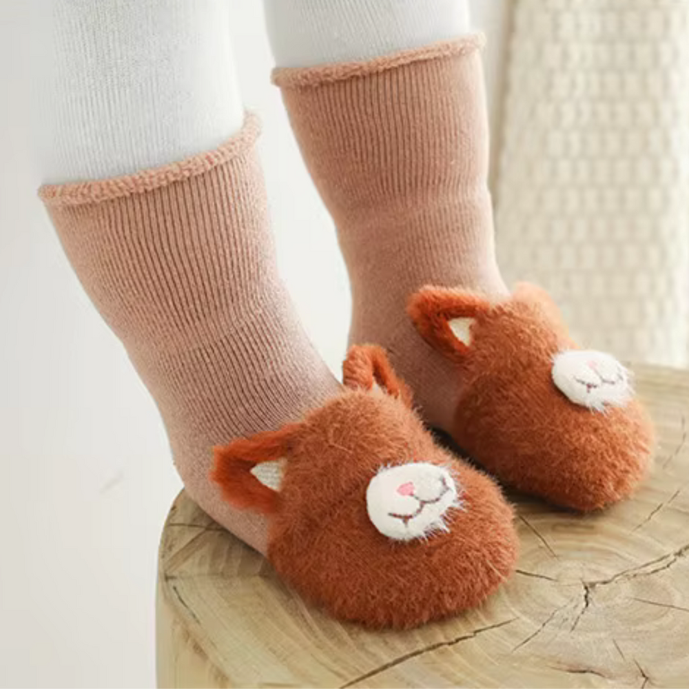 Cozy Bear Baby Sokjes – Warme Antislip Sokjes voor Baby’s en Dreumesen, Perfect voor Eerste Stapjes en Winterdagen