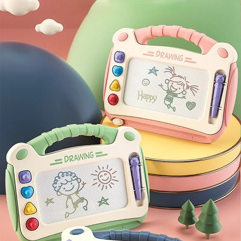 Magnetisch Tekenbord voor Kinderen – Creatief & Educatief Speelbord met Pen en Vormen – Veilig & Duurzaam – Blauw, Groen of Roze