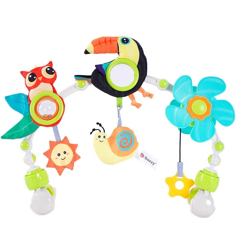 Muzikale Wagenspanner Baby – Speelboog met Licht & Geluid voor Kinderwagen