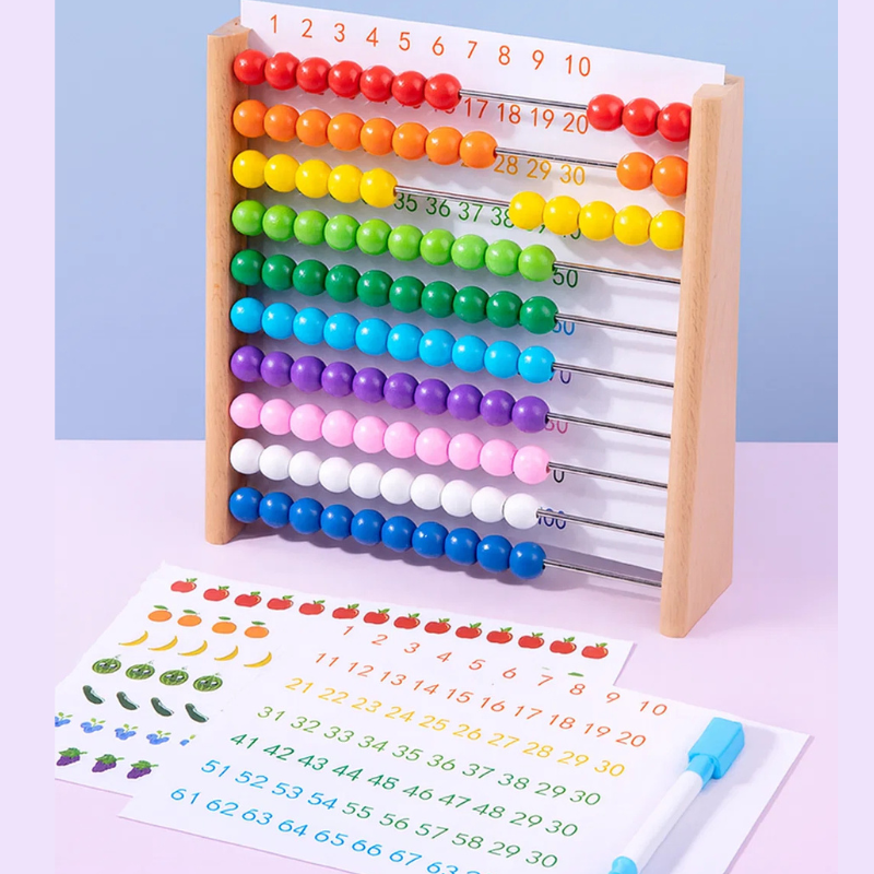 Houten Rekenspel voor Kinderen – Montessori Telbord met Magnetische Schijven & Krijtbord | Eduvia RekenRond