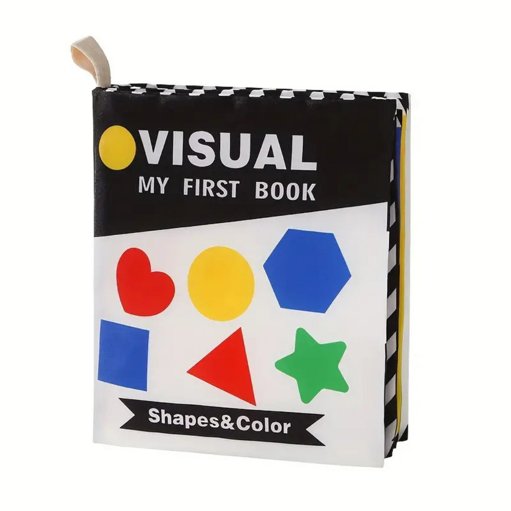 My First Visual Shapes & Color – Zintuiglijk stoffen Baby Boekje 0-3 Jaar