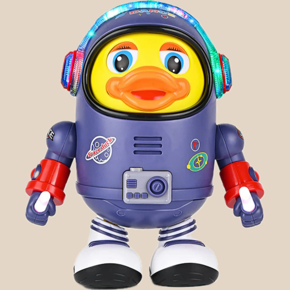 Astronaut Eend - Educatief Speelgoed Baby, Geel/Blauw, BPA-vrij, 6+ Maanden