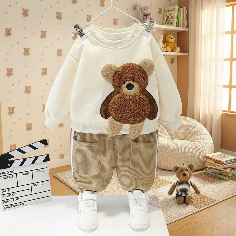 Zachte Tweedelige Kinderkleding Set van Katoen – Warm, Comfortabel & Perfect voor Dagelijks Gebruik