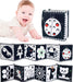 Contrastboek voor baby's in zwart-wit-rood – zachte stof, vanaf geboorte | Montessori kijkboek