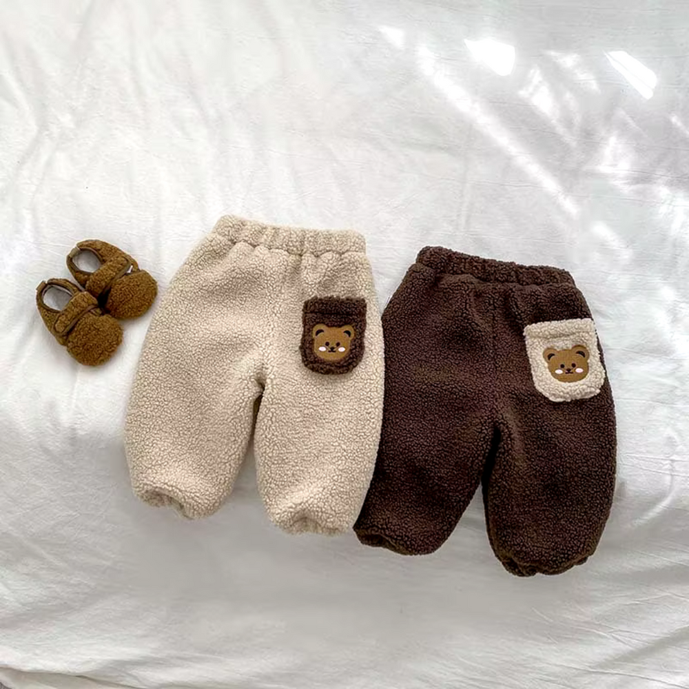 Bear Fleece Winter Babybroek – Warme en Comfortabele Pluche Broek voor Baby’s & Peuters