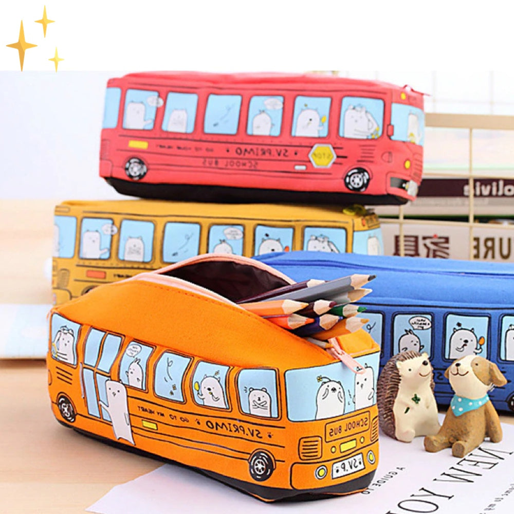 Etui Set Kind – 4 Pennenzakken met Opbergbus voor School