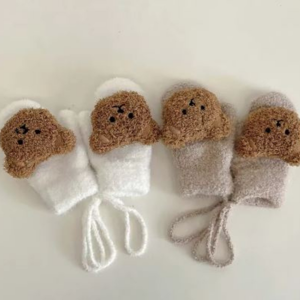 LittleCub Mittens – Warme en Schattige Gebreide Baby- & Peuterwantjes met Berenmotief voor Herfst en Winter