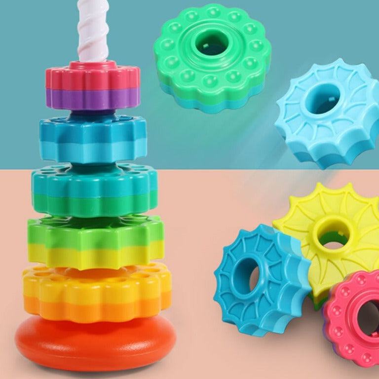 Rotating Tower™ Kleurrijke Stapeltoren – Educatief Speelgoed voor Baby’s & Peuters (1+)