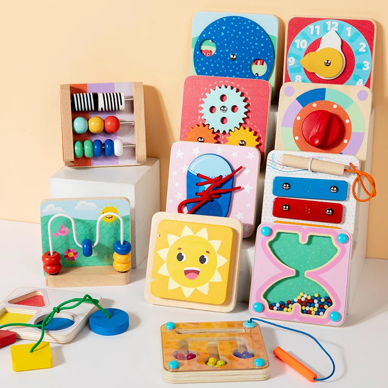 Magnetisch busy board Montessori van hout – keuze uit 12 activiteiten, compact | activiteitenbord