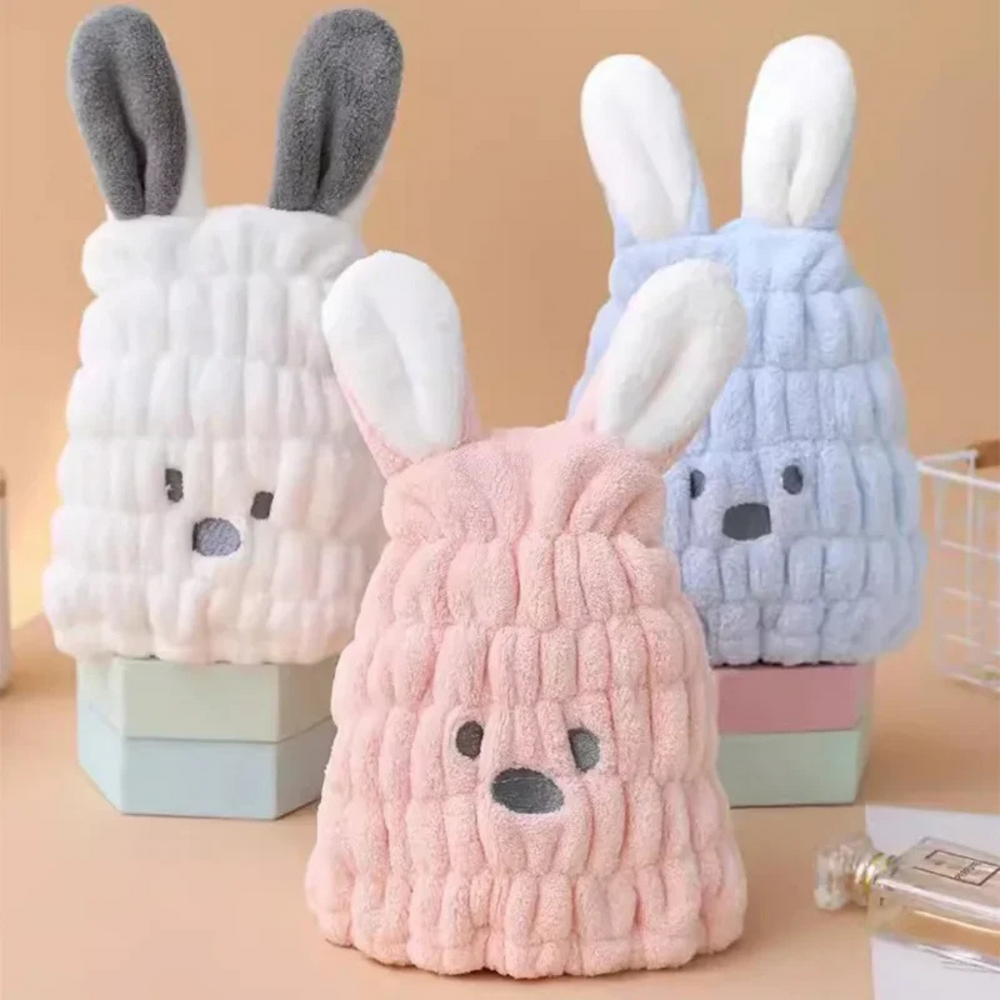 KidsDry Kinder Haarmuts – Sneldrogend Microvezel Konijn Design voor Peuters en Kinderen