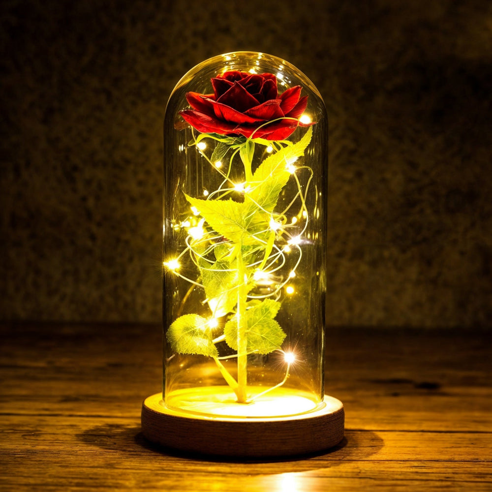 EternaGlow Eeuwige Roos met LED onder Stolp – Romantisch Cadeau voor Moederdag & Valentijn