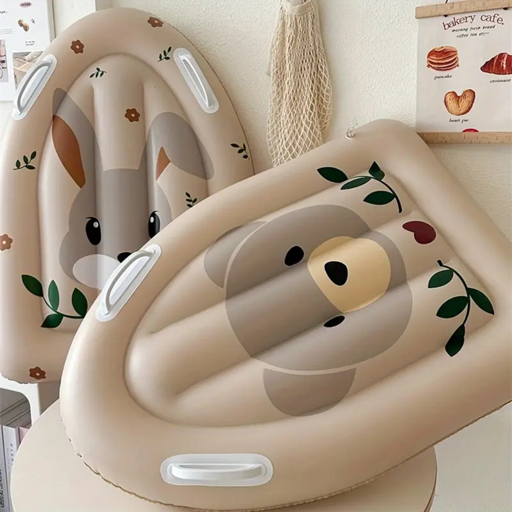 Opblaasbaar Kinder Zwemboard met Handgrepen – Beer of Konijn Zwemplank 3–8 Jaar