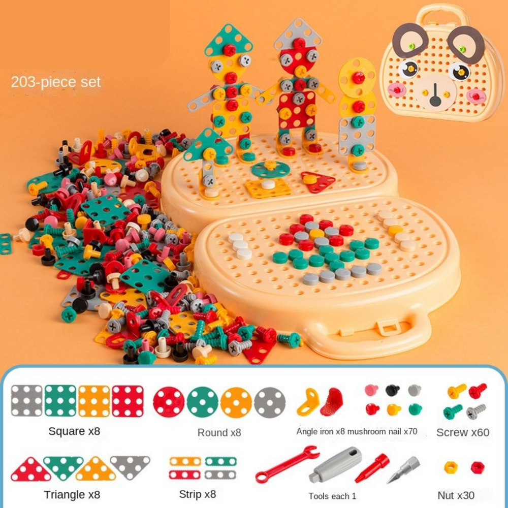 STEM Electric Bouwset 203-delig – Educatief Bouwspeelgoed met Boormachine voor Kinderen (5+)