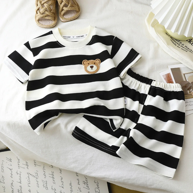 Gestreepte 2-Delige Kinder Outfit – Trendy Set voor Jongens & Meisjes