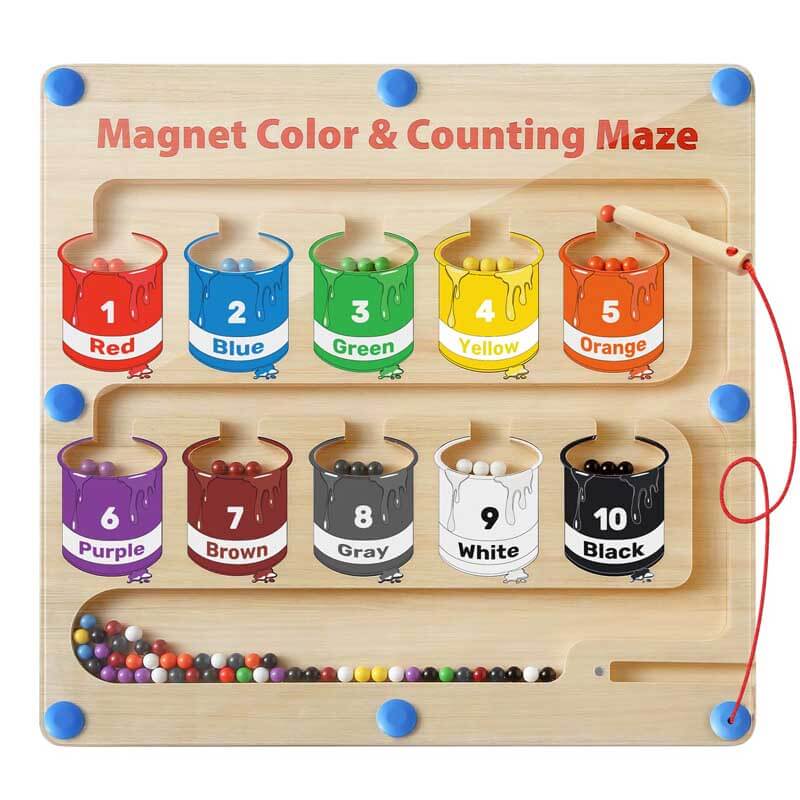 CountiMaze Magnetisch Educatief Speelgoed Puzzel – Tellen, Kleurherkenning & Fijne Motoriek voor Kinderen 1-6 Jaar