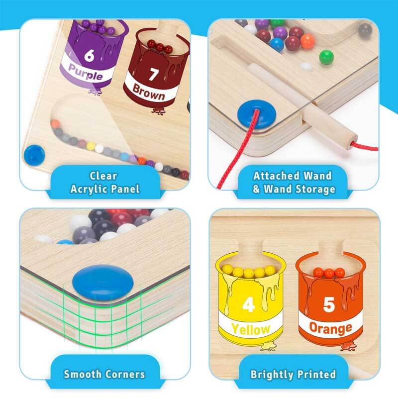CountiMaze Magnetisch Educatief Speelgoed Puzzel – Tellen, Kleurherkenning & Fijne Motoriek voor Kinderen 1-6 Jaar