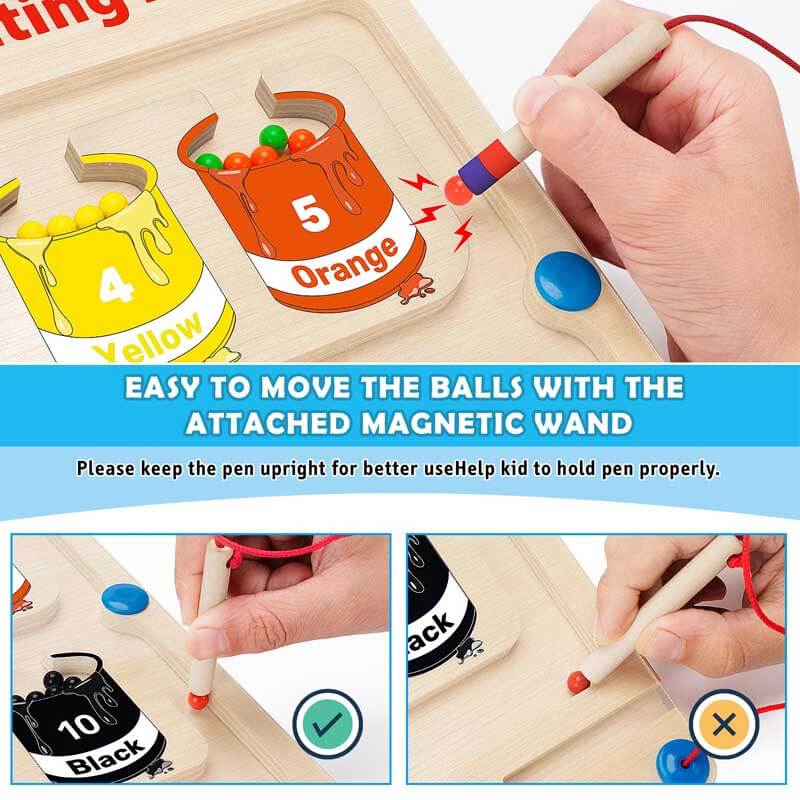CountiMaze Magnetisch Educatief Speelgoed Puzzel – Tellen, Kleurherkenning & Fijne Motoriek voor Kinderen 1-6 Jaar