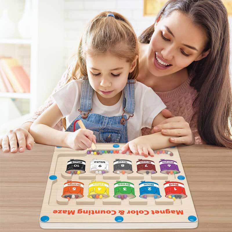 CountiMaze Magnetisch Educatief Speelgoed Puzzel – Tellen, Kleurherkenning & Fijne Motoriek voor Kinderen 1-6 Jaar