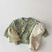 Sweater met Bloemenprint - Blije Bloemen Meisjes, Groen/Geel/Beige, Katoen, Maat 0-3 Jaar-More For Mini