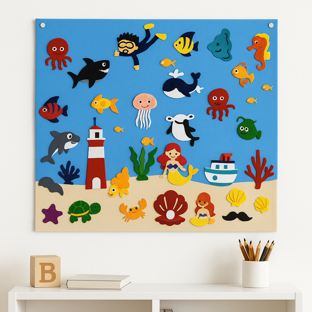 PlayCraft FeltBoard – Educatief Viltbord voor Kinderen, Stimuleer Creativiteit & Motoriek