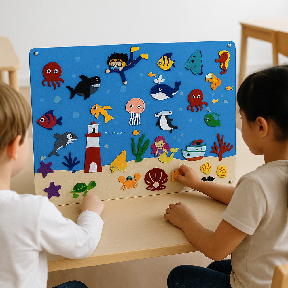 PlayCraft FeltBoard – Educatief Viltbord voor Kinderen, Stimuleer Creativiteit & Motoriek