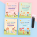 Engelse schrijfoefenboeken met groeven, set van 4 – cijfers, letters, rekenen, pen | oefenschriften