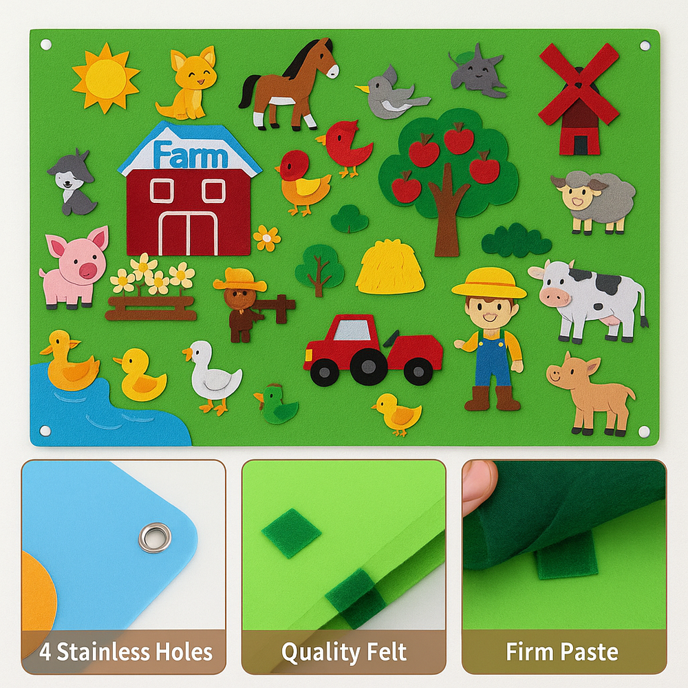 PlayCraft FeltBoard – Educatief Viltbord voor Kinderen, Stimuleer Creativiteit & Motoriek
