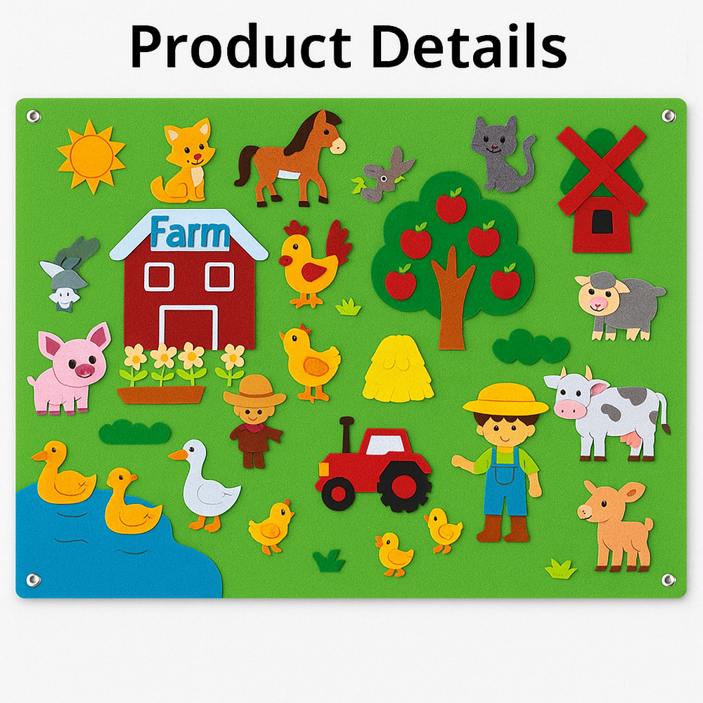 PlayCraft FeltBoard – Educatief Viltbord voor Kinderen, Stimuleer Creativiteit & Motoriek