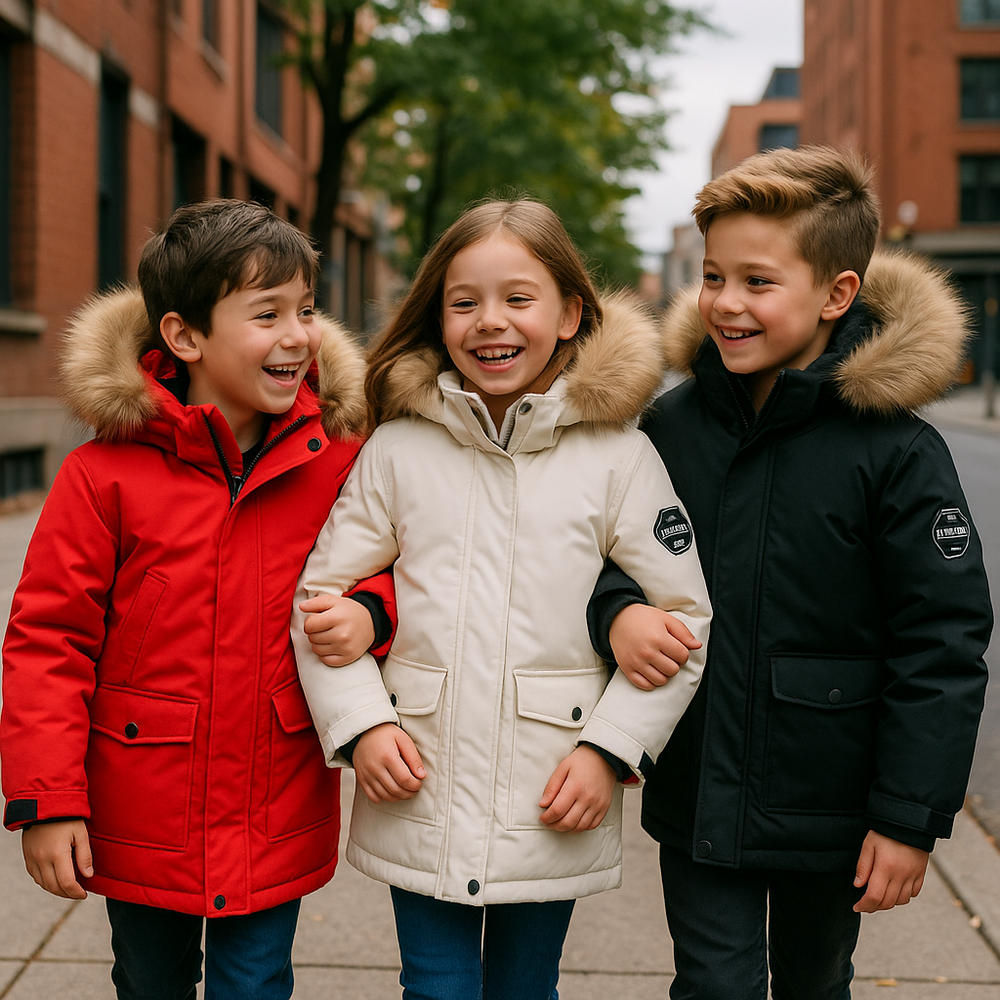 Kinder Winterjas Waterdicht & Warm – Stijlvolle Jas met Afneembare Capuchon voor 5-12 Jaar