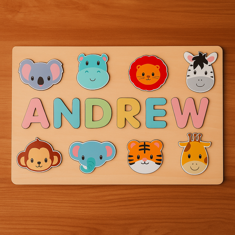 Gepersonaliseerde Houten Naam Puzzel – Educatief Cadeau Kind