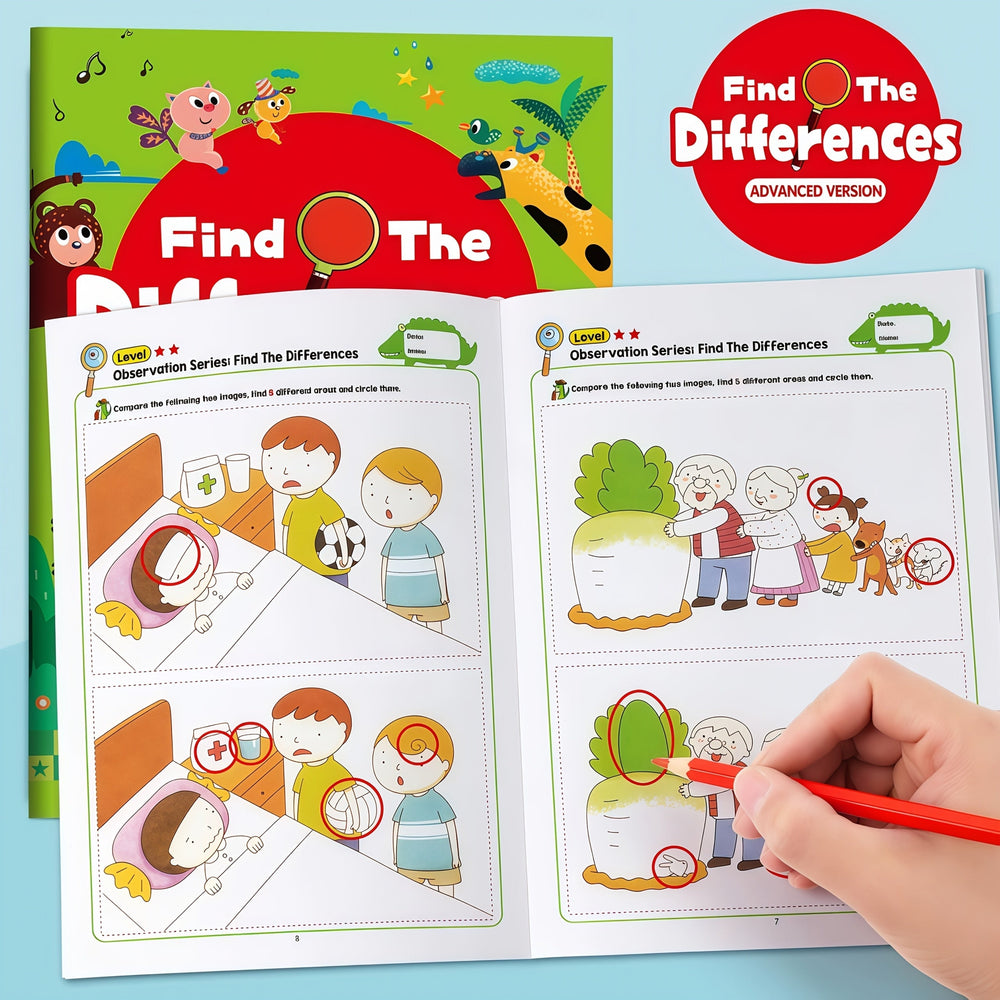 Zoek de Verschillen Activiteitenboek – 2-Pack Educatief Puzzelboek voor Kinderen