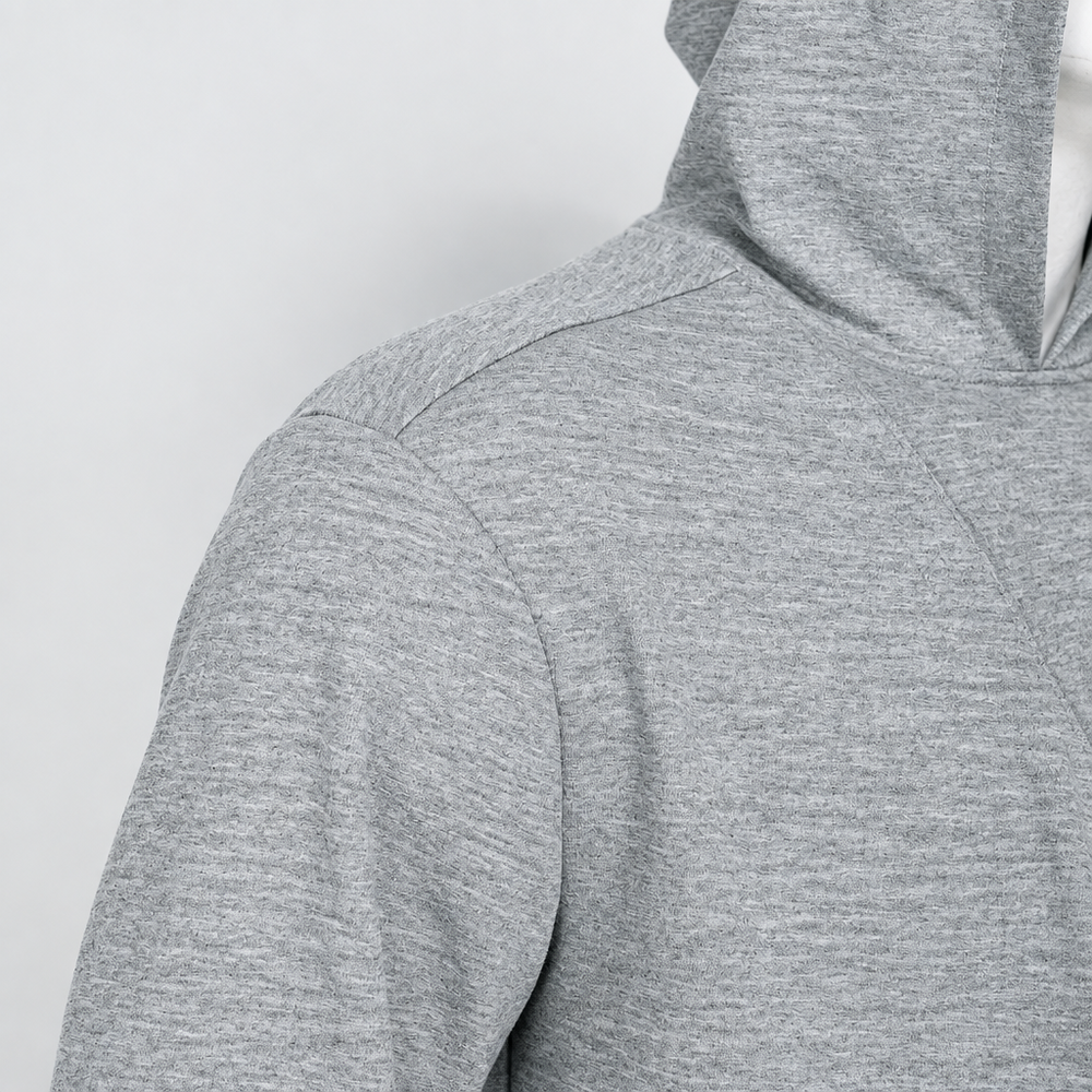 Heren hoodie met babybuidel van katoen – capuchon, lange mouwen, ruimvallend | draagtrui voor papa