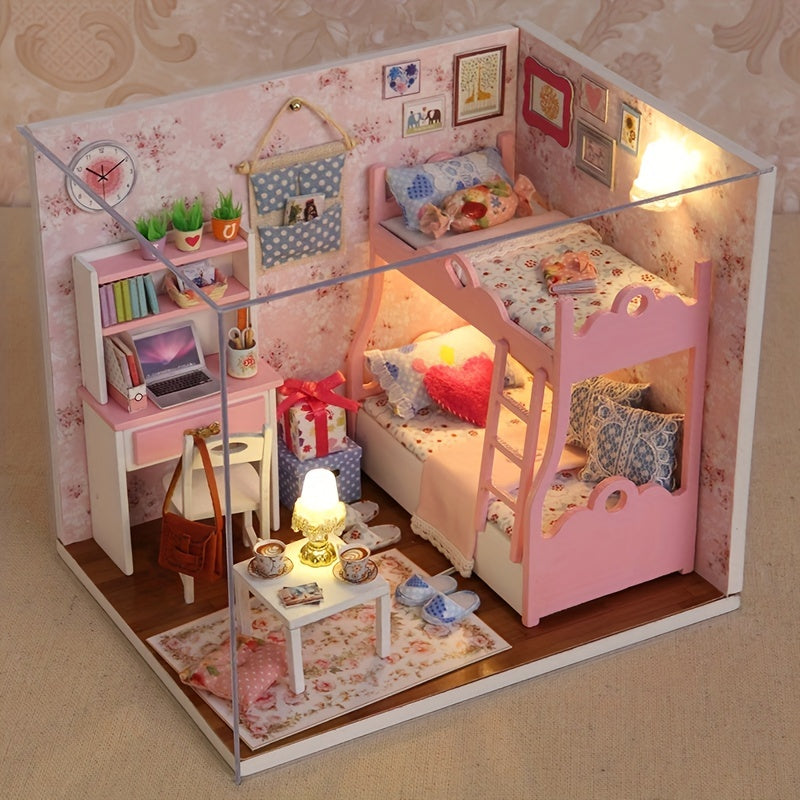 DIY Miniatuur Poppenhuis Bouwset – Gedetailleerde Kamer om Zelf te Maken