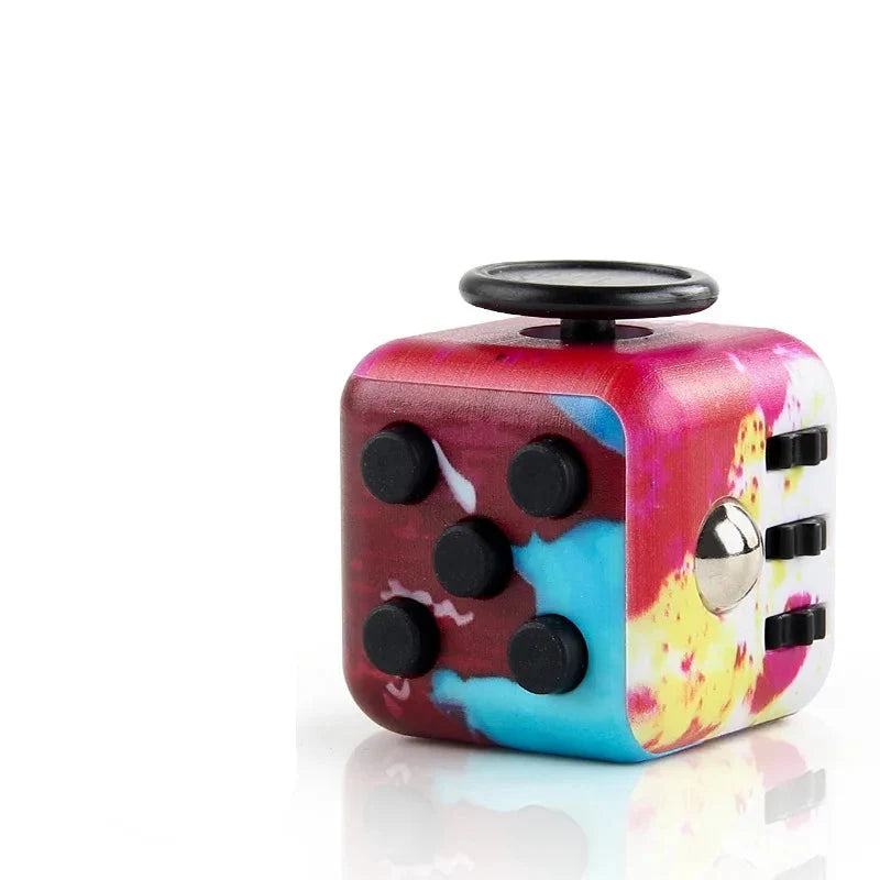 Fidget cube met 6 tactiele zijden – stille klikknoppen, stalen rolbal, zakformaat | fidgetkubus