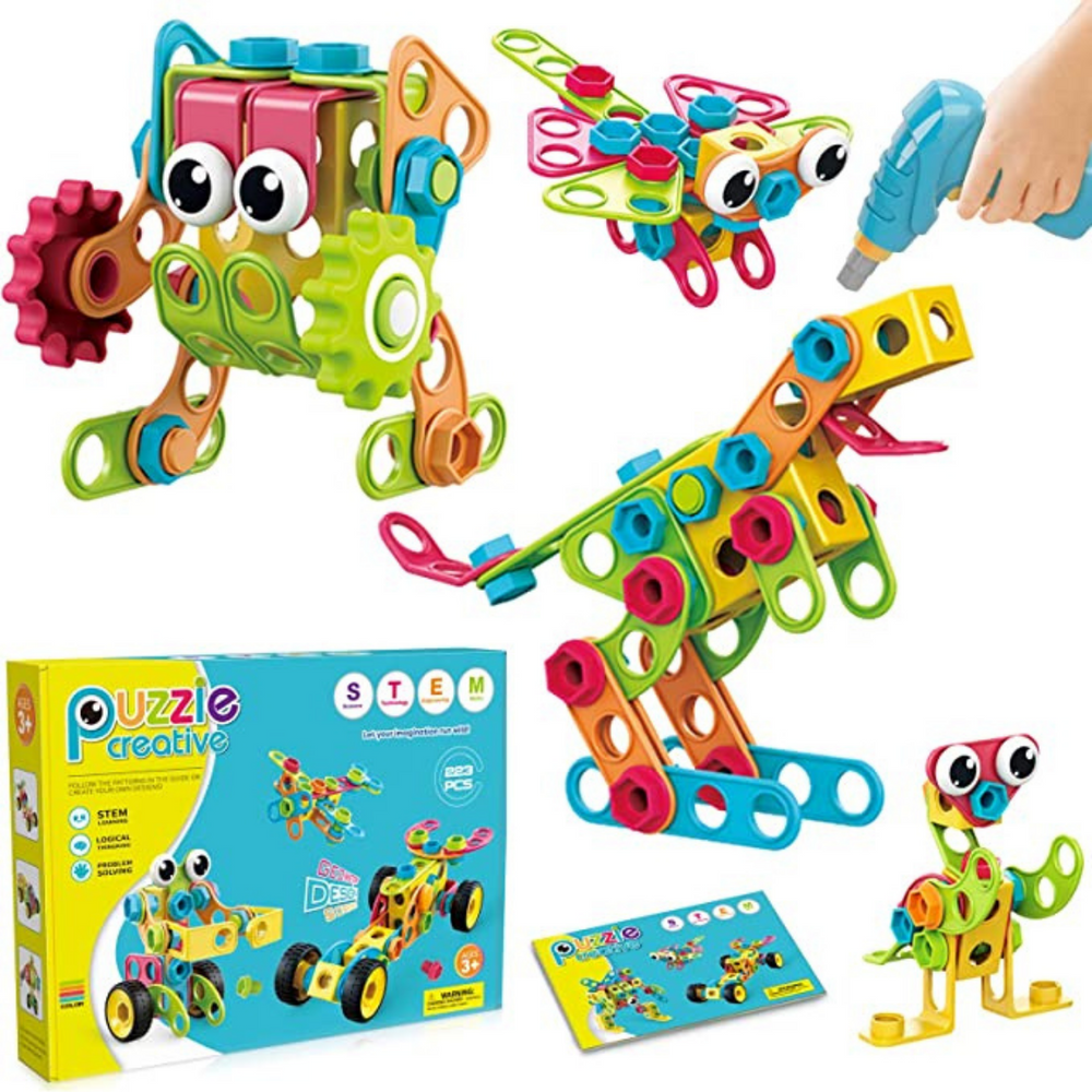 STEM Bouwset met Elektrische Boor voor Kinderen – BoltCraft Builder Kit Educatief Constructiespeelgoed