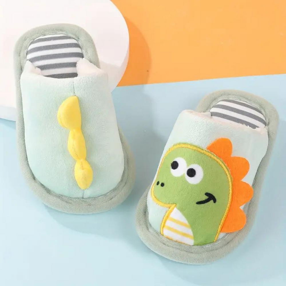 Dino Sloffen voor Kinderen – Warme Pluche Sloffen met Anti-Slip