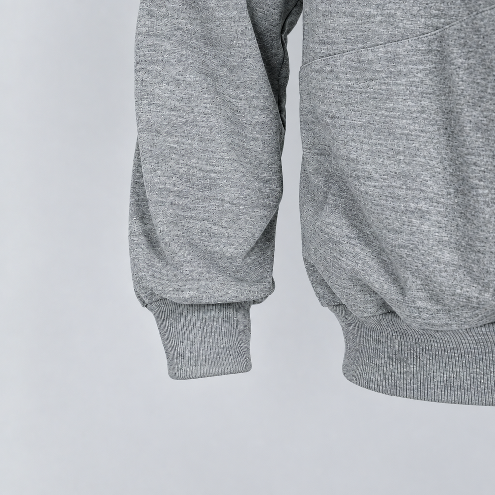 Heren hoodie met babybuidel van katoen – capuchon, lange mouwen, ruimvallend | draagtrui voor papa