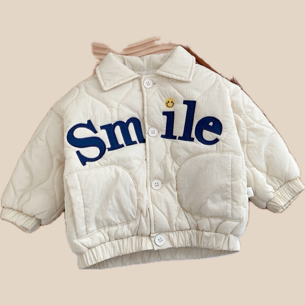 Jas - Smile Unisex, Blauw/Beige, Polyester, Maat 0-6 Jaar