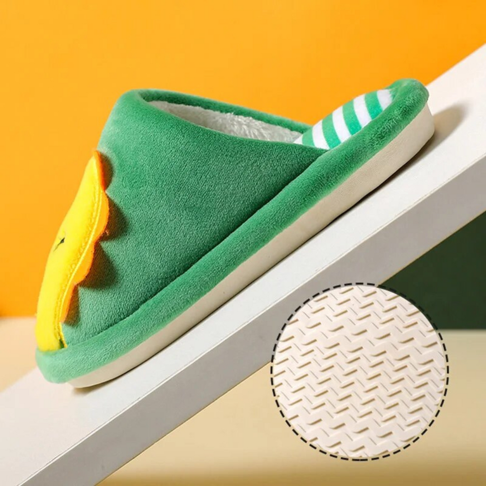 Dino Sloffen voor Kinderen – Warme Pluche Sloffen met Anti-Slip