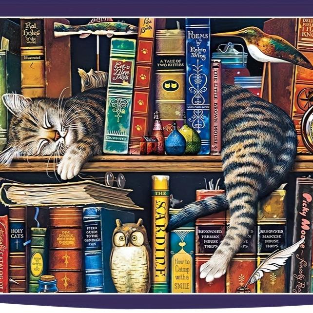 1000 Stukjes Kattenpuzzel – Legpuzzel met Boekenthema (70×50 cm)