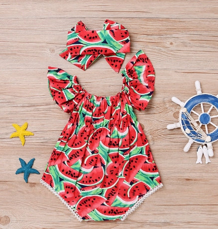 Zomerjurk Watermeloen Meisjes Katoen – Luchtig, Comfortabel & Schattig