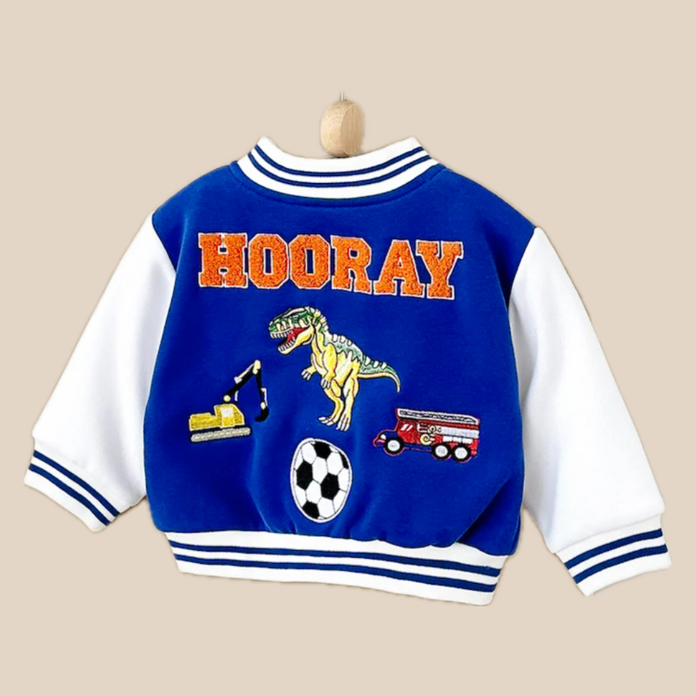 Baseball Jas - Asmara Unisex, Blauw/Roze, Katoen, Maat 0-3 jaar