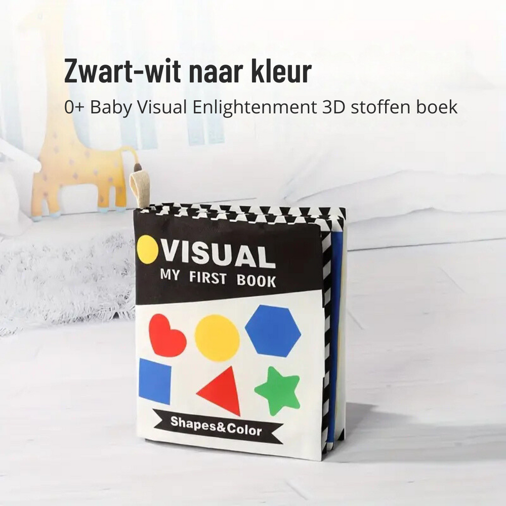My First Visual Shapes & Color – Zintuiglijk stoffen Baby Boekje 0-3 Jaar